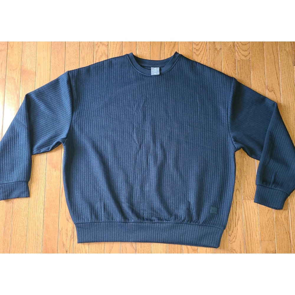 All Saints Men's Black Pullover Crewneck Sweatshirt Sweater Size XL Ribbed